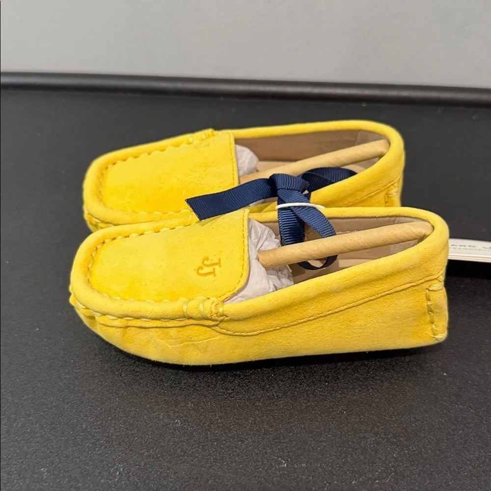 Janie and Jack Leather Yellow Boys Driving Shoe Size 5 Baby Toddler New NWT